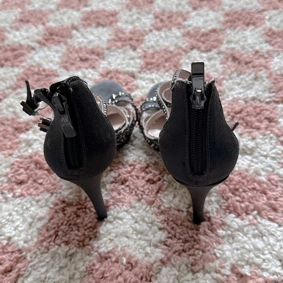 Vince Camuto Crista Black Strappy Embellished Platform Heels - Picture 5 of 10